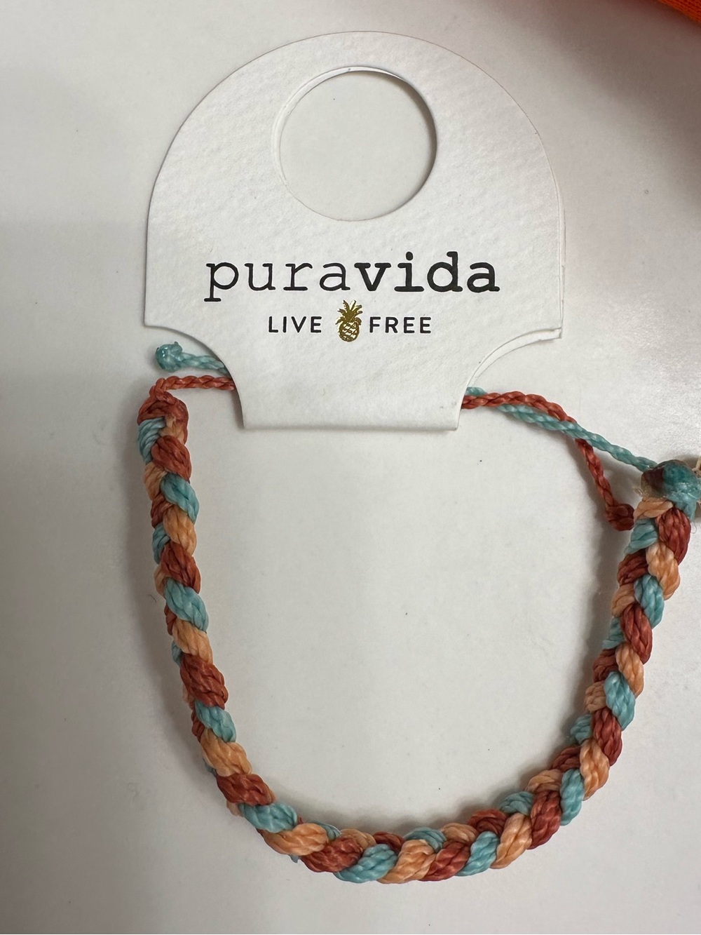 Pura Vida Kids Braided Bracelet - Coral, Peach & Teal